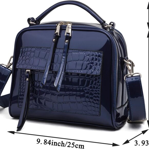 Women Patent Leather Handbag and Purses PU Satchels Shoulder Bags Crossbody Bags - Picture 2 of 7